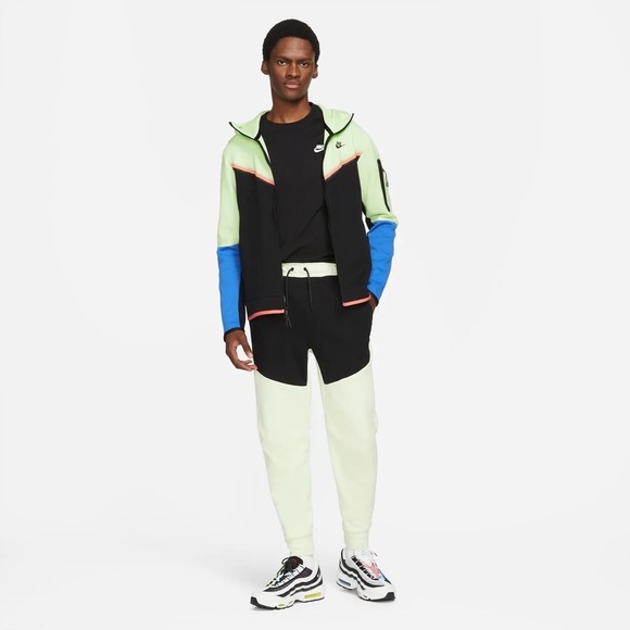 Nike | Pants | Mens Nike Tech Fleece Tracksuit Lime Iceblueblack Mens Size  M | Poshmark